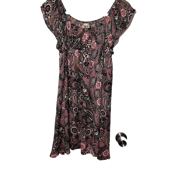 Free People Pink Paisley Off-Shoulder Dress - Picture 3 of 8